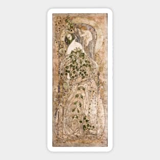 Summer. Art Nouveau gesso panel Sticker